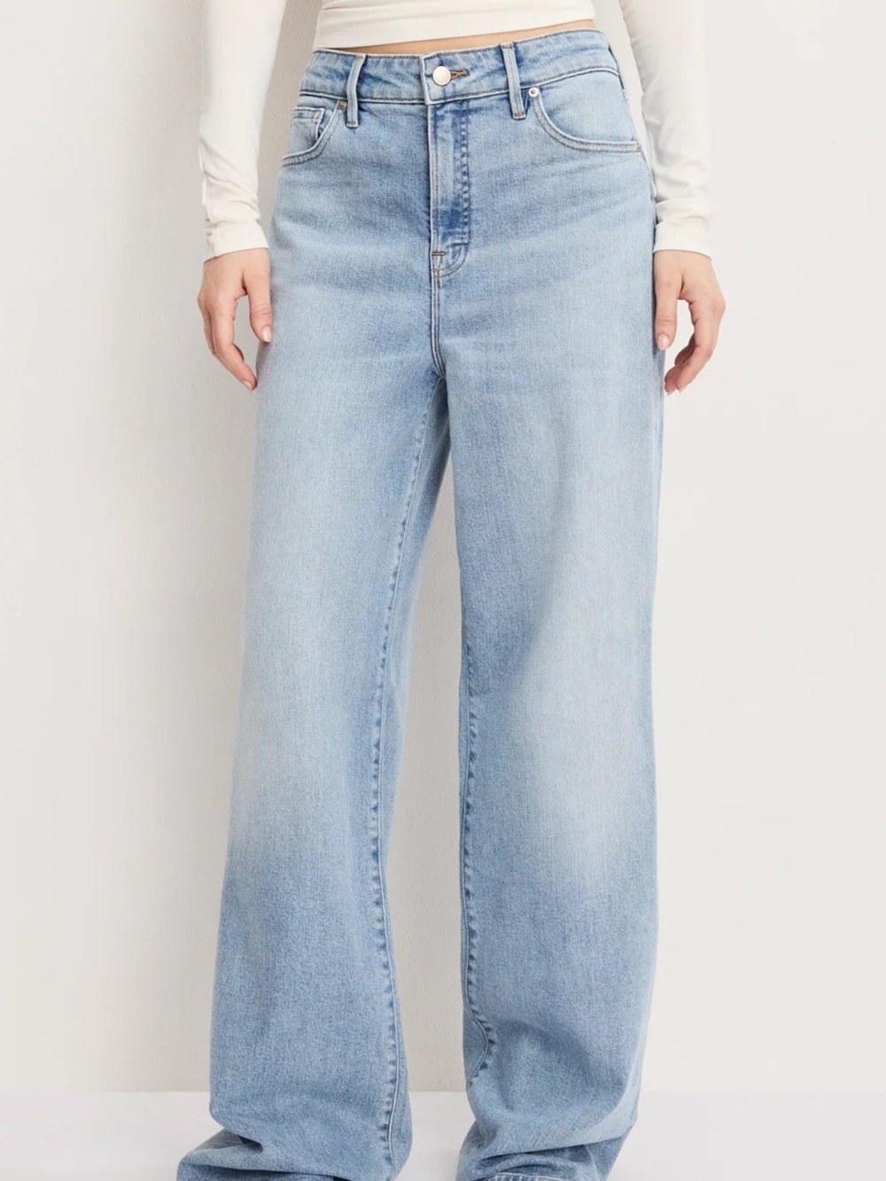 Good American Good Ease Solution Wide Leg Jeans in Indigo size 18